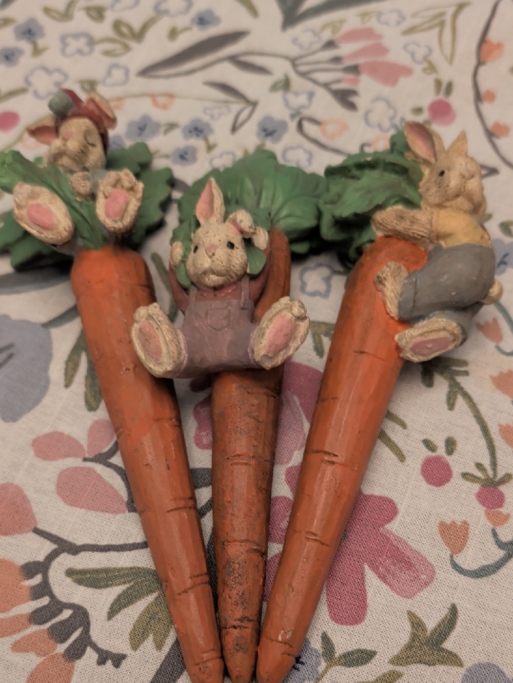 Easter Bunny Carrot Garden Stakes - Set of 3